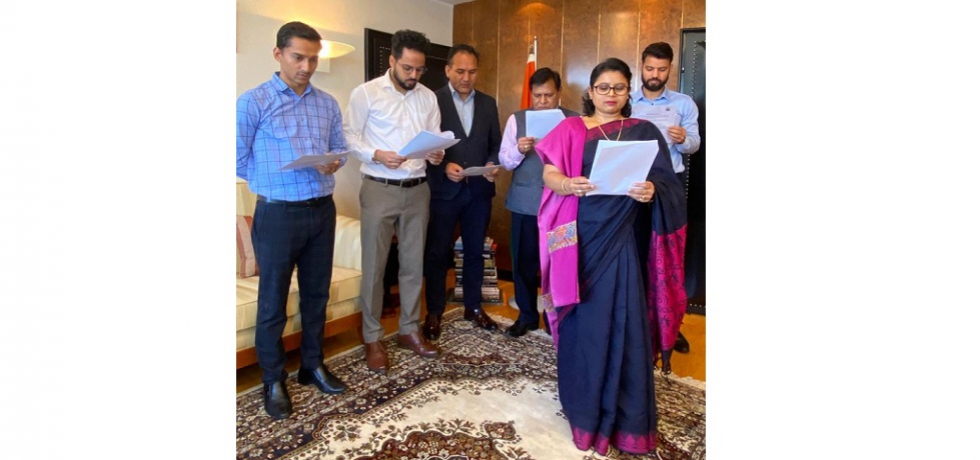 Weeklong observance of the National Unity Day 2022 commenced with officials of the Embassy of India solemnly pledging to preserve the unity, integrity and security of India. The officials also took pledge for vigilance week.